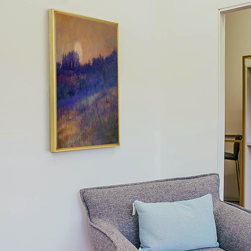 Image of Canvas Frame 16x20, DIY Metal Floating Frames, Canvas Floater Frame for 0.6 inch-0.9 inch Deep Print Painting (Light Gold,16 inchx20 inch)