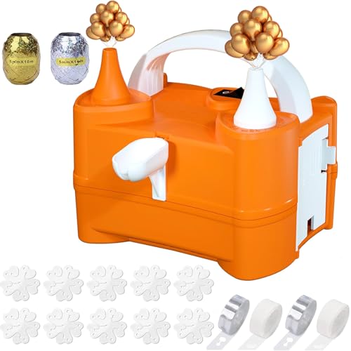Balloon Pump Electric Kit, Portable Dual Nozzle Balloon Inflating Machine, AC220-240V 400W, Electric Air Pump for Birthday, Party Decoration, Wedding, Graduation