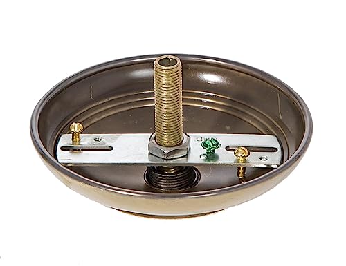 Image of B&P Lamp Antique Brass Screw Collar Ribbed Ceiling Light Canopy Plate Kit