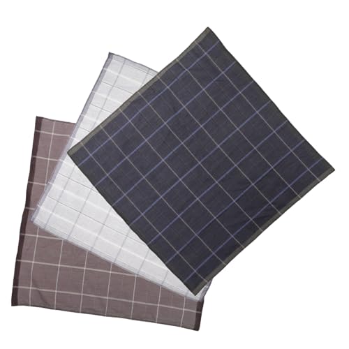 Holibanna Men's Cotton Handkerchiefs Set 3pcs Gentleman Handkerchiefs Elegant Pocket Square Soft Cotton for Men