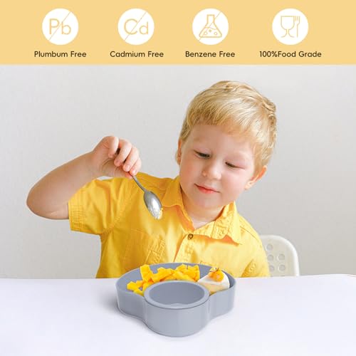 Image of Car Seat Snack Tray for Kids: Kids Car Travel Tray with Cup Holder, Toddlers Road Trip Essential, Snacks Food Plate for Stroller, SnackTray with a Cup Holder (1, Gray)