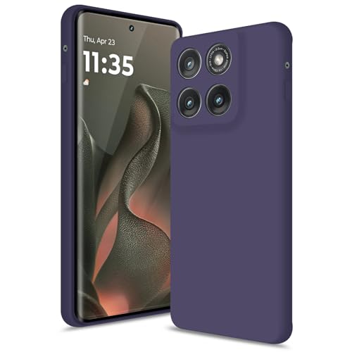 Coque pour Motorola Edge 2025 premium en silicone souple violet foncé antichoc