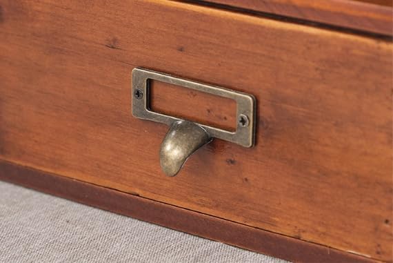 Xiaooooyez Wooden Desktop Organizer, 6 Compartments and 2 Drawers, 15.7 x 4.5 x 11 inches, Mahogany Wood Storage Cabinet