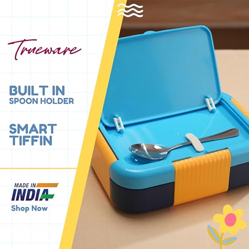 Image of Trueware Galaxy 2 304 Stainless Steel PU Insulated Lunch Box with Two Compartment BPA Free, Food Grade Ideal for School, Picnic, Office & Outdoor - 530ml