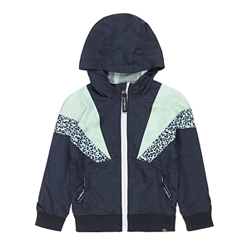 Manteau d'été capuche bicolore bleu foncé menthe veste bébé fille