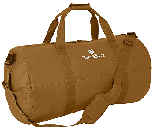 Very Large Duffle Bag – Desert Brown 38”x20” - 195.6L - Canvas Military and Army Cargo Style Duffel Tote for Men and Women– College Student, Gym, Backpacking, Travel Luggage and Storage Shoulder Bag