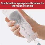 Playtex Baby Deluxe Bottle & Nipple Brushes – 3 Piece Baby Bottle Cleaning Brush with Sponge Tip, Suction Base & Straw Brush – BPA Free and Dishwasher Safe