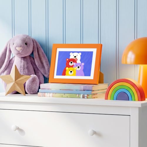 Image of upsimples 5x7 Picture Frame, Display Pictures 4x6 with Mat or 5 x 7 Without, Wall Hanging Photo Frames, Orange, 1 Pack