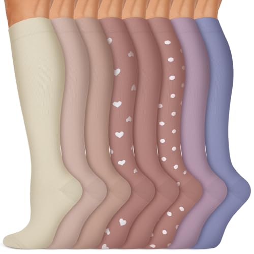 Iseasoo Copper Compression Socks (15-20 mmHg) for Men & Women - Running, Hiking, Cycling, Travel - Improves Circulation