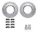 Dynamic Friction Company Rear Brake Rotors-Drilled and Slotted-Silver with 5000 Advanced Brake Pads includes Hardware 7512-72320