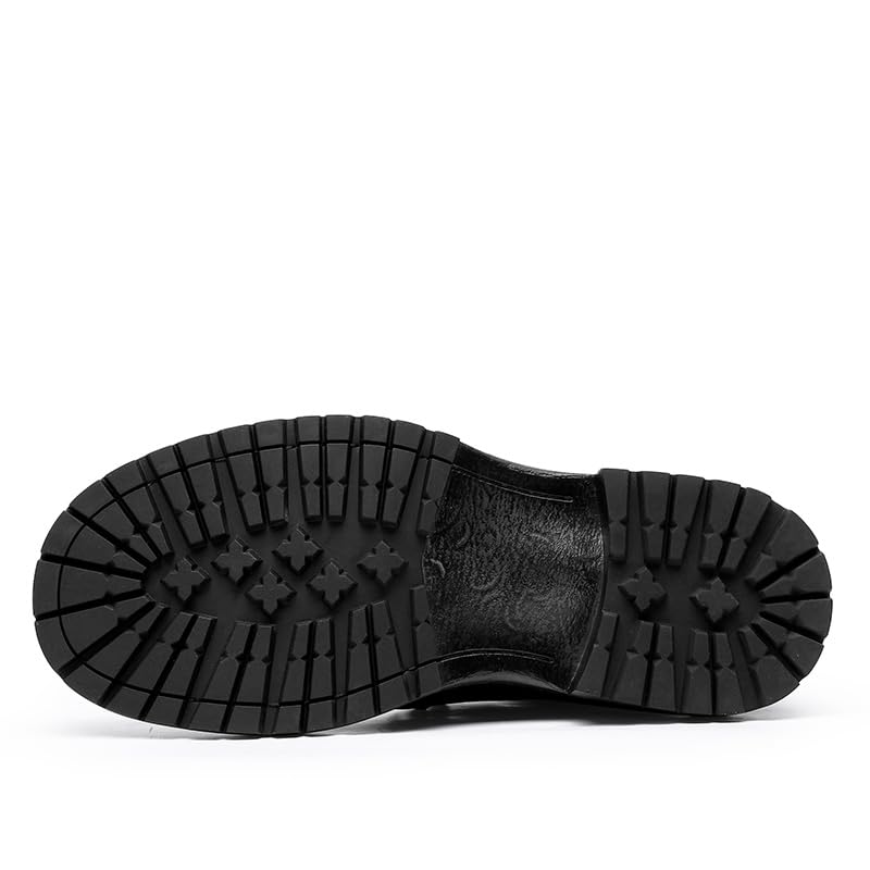 DESAI Men's Leather Derby Boots Winter Business Casual Lace Up Ankle Non Slip3