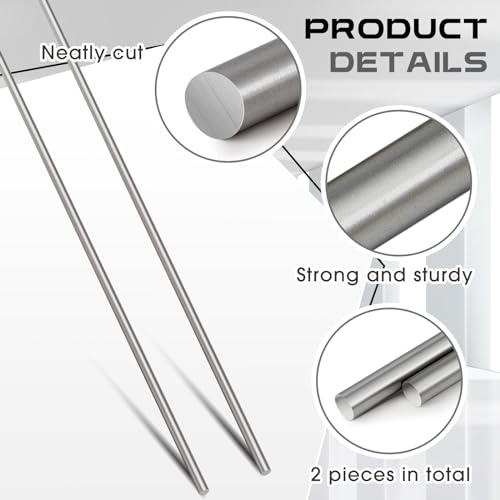 Gisafai MUL-GISAFAI-22201 2 Pcs 316 Stainless Steel Rod 0.25'' Diameter 36'' Length Round Bar Metal Rods thumb #2