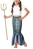 Halloween Mermaid Skirts for Girl Elastic Waisted Fish Tail Skirts Costume Holiday Party Outfits 5-6 Years Black