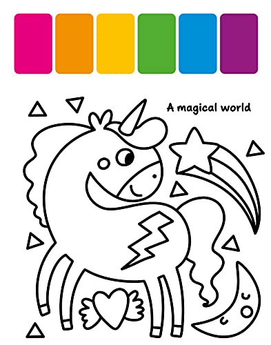 My First Painting Book: Magical Unicorns: Easy-To-Use 6-Color Palette On Each Page (Happy Fox Books) Paints And Paintbrush Included - Unicorns, Rainbows, Treats, And More Designs For Kids Age 3-6 #TOP2