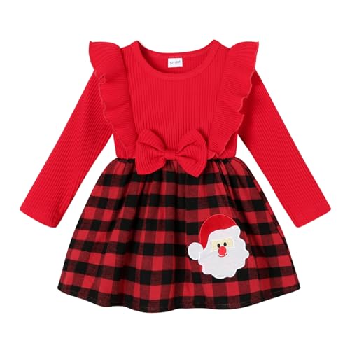Toddler Baby Girl Christmas Dress Kids Santa Claus Red Princess Tulle Tutu Dress Holiday Party Outfit