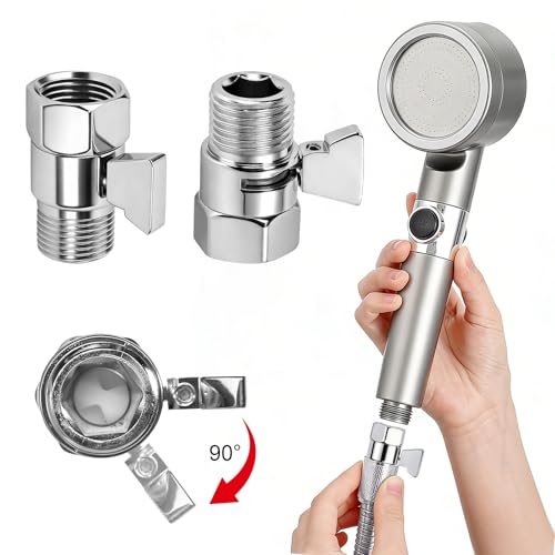 Duschkopf Absperrventil, 2 Stück Poliert Chrom Wasser Absperrventil G 1/2 Dusche Head Absperrventil, Wasserstopper Dusche Durchflussbegrenzer für Duschköpfe Brausearme Handbrausen