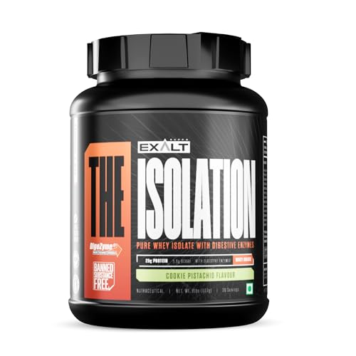 Image of The Isolation Pure Whey Isolate With Digestive Enzymes | 25g Protein | 5.6g BCAAs | 150mg Digestive Enzyme | Zero Added Sugar | Whey Isolate (907 gm, Cookies Pista)