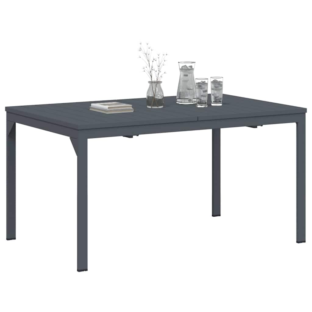 Składany stół ogrodowy, antracyt, 210 x 90 cm, wykonany z wytrzymałej stali, odporny na warunki atmosferyczne, na taras, balkon, do ogrodu, na kemping, piknik, do salonu