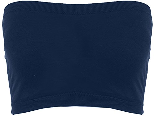 Sugar Lips Seamless Crop Tube Top Navy