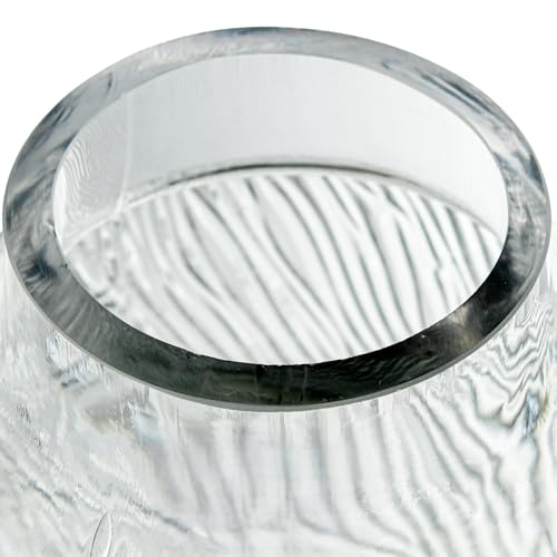 Vase en verre strié transparent de table stable pour grandes fleurs - 3
