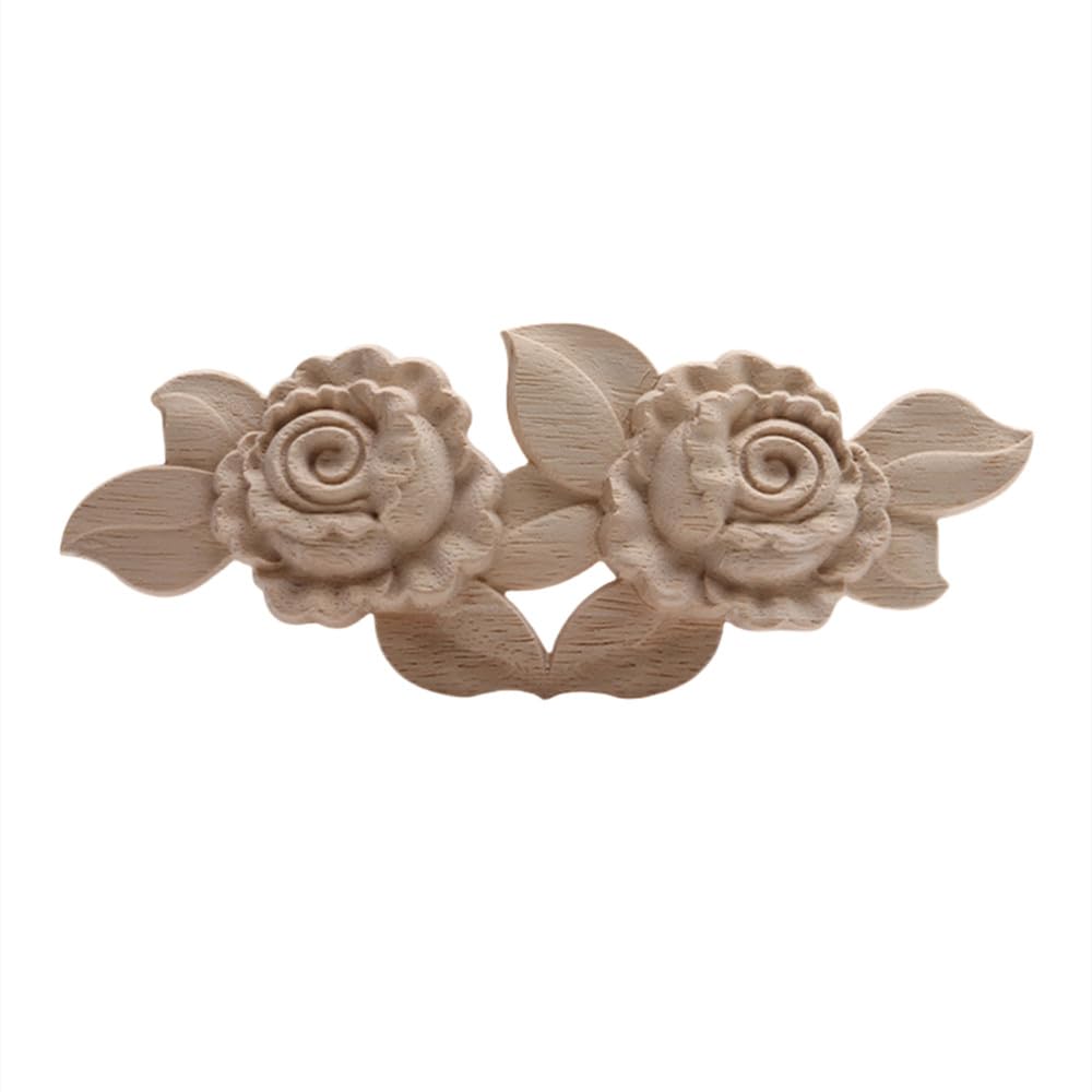 Aplique de madera tallada floral y calcomania decorativa C59,4 para muebles estilo antiguo