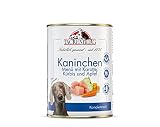 TACKENBERG Kaninchen mit Karotte, Kürbis & Apfel Nassfutter Dose für Hunde - Hundefutter in Premiumqualität - natürlich getreidefrei, 6 x 800 g