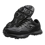 CONFORT INÉGALÉ: Les chaussures de golf utilisent un matériau en mesh de haute qualité à l'intérieur, qui est épais et léger, respirant et absorbant l'humidité, et absolument pas étouffant. Même s'ils sont portés longtemps, ils ont la même sensation de détente et de liberté que les pieds nus.