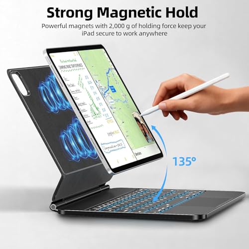 Image of IPad Air 11 Inch Case with Keyboard - Magnetic Case, Backlit Keyboard & Multi-Touch Trackpad, Compatible with iPad Air 11 inch (M4 2026 /M3 2025 /M2 2024) & 10.9 inch (4th /5th Gen), iPad Pro 11 inch (1st-4th Gen)