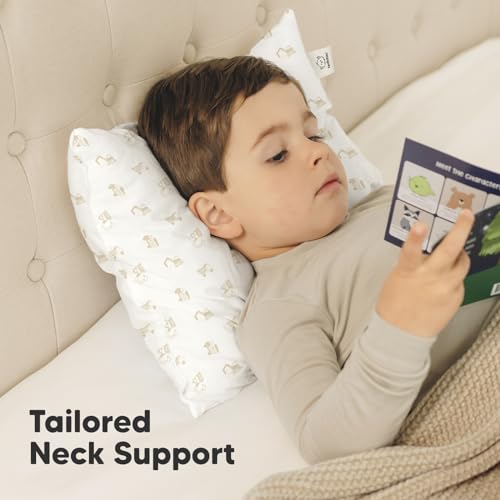 Image of KeaBabies 2pk Toddler Pillows 2 Year Old to 5,13x18 Kids Pillow (Excavator) | Soft Organic Cotton Kids Pillow for Sleeping, Travel, School, Daycare, Nap, Toddler Bed, Machine Washable, Without Pillowcase