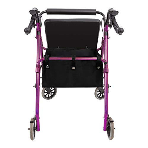 Under Seat Rollator Bag, Large Size Rollator Basket, Under Seat Bag or Tote for Four Wheel Rollator, Walker Underseat Replacement Medical Basket (Black)