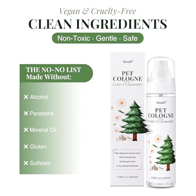 Pet Cologne Spray for Dogs & Cats ¨C Natural Deodorizing Perfume ¨C Long-Lasting Scent ¨C Alcohol-Free, Hypoallergenic, Safe Grooming Spray for Pets-j0EayRYM