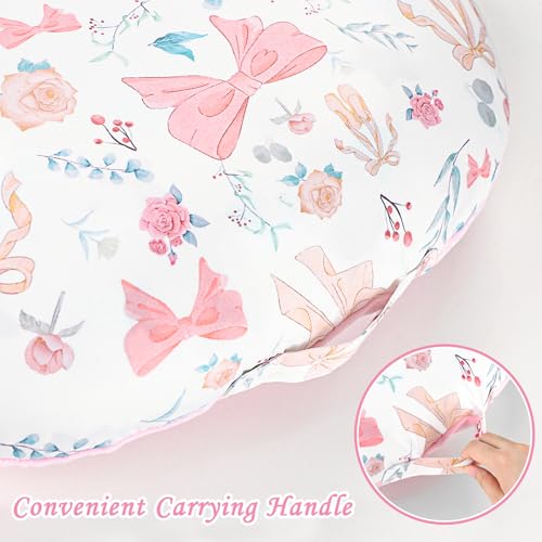 Image of GFU Newborn Lounger Cover Replacement, Soft Baby Lounger Cover 1 Pack, Breathable Infant Removable Slipcover for Boys Girls, Pink Flowers