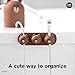 elago | LINE Friends Magnetic Cable Management Buttons, Organize 3 Cables, Powerful Magnets, Reusable Sticker Attaches to Surface, Desk Organization (Brown)