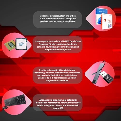 Lenovo All in One ThinkCentre TIO24 24 Zoll Full HD | Intel Core i7 | 32 GB | 1000 GB SSD | Dockingstation 10 in 1 WebCam Win 11 Pro 36 Monate Garantie (Ricon (Kit Tastatur und Maus Italienisch)