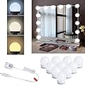 Vanity Lights for Mirror, Dimmable Mirror Lights Stick On, Adjustable Length Makeup Light, Vanity Lighting Fixtures for Hollywood Mirror and Full Length Mirror(No Mirror Included)