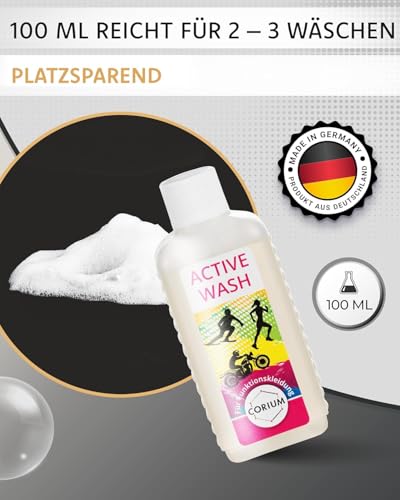 Corium | Spezialwaschmittel für Funktionskleidung, für Hand- & Maschinenwäsche, effektive Reinigung bei 20 Grad, 250ml