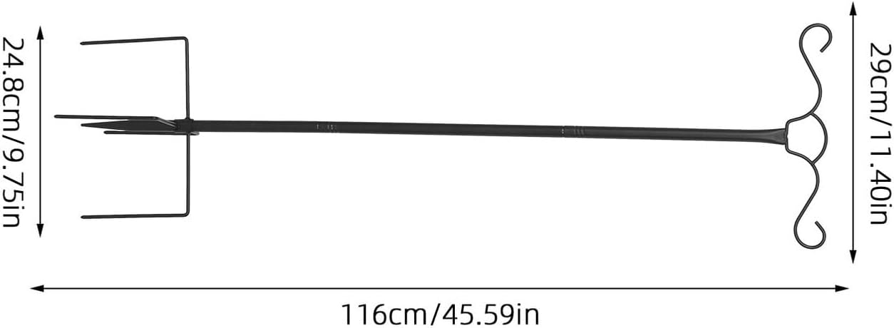 KESYOO 117 CM String Lights Holder Double Hooks Heavy Duty Metal Pole for Plants and Bird Feeders Suitable for Garden Patio and Outdoor Decoration