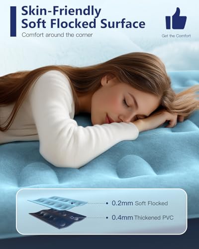 Twin Air Mattress with Built in Pump 13" Blow Up Mattress Raised Air Bed, 3 Mins Quick Self Inflatable with Storage Bag for Guest and Home