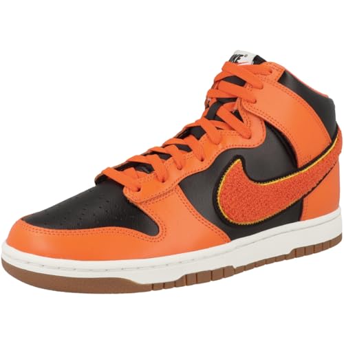 Image of Orange Swoosh Dunk High Basketball Shoes for Men (Safety Orange /Black) by NIKE