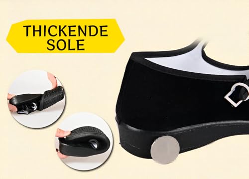 Womens Cotton Mary Jane Shoes China Doll Ballet Flats Shoes,Black3