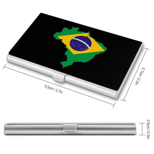Flag Map of Brazil Business Card Holder Slim Credit Case Pocket Name Case Wallet for Men Women2