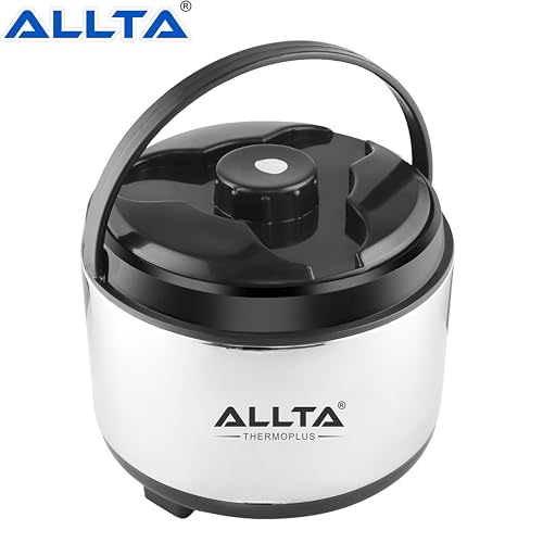 Image of ALLTA Stainless Steel Casserole 10 Litre | Large Family Size Double Wall Insulated Hot Pot & Roti Box | Keeps Food Hot upto 8 Hours | Airtight, Leakproof | Ideal for Parties & Bulk Serving (10000ml)