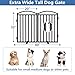 Malier Metal Freestanding Dog Gate, 32'' Height Outdoor Indoor Dog Fences, Extra Wide Foldable Puppy Gate for Stairs (Black, 【2 Panels】 40''W × 32''H)