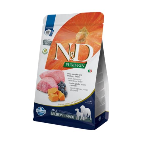 Farmina, N&D Pumpkin, Agnello, Zucca e Mirtilli, Cane Adlt Medium/Maxi, 2,5kg