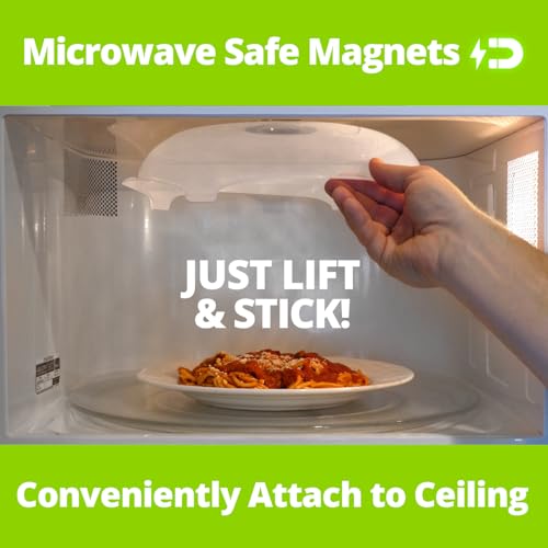 Image of HOVER COVER Tall Magnetic Microwave Splatter Cover for Food, 12-Inch - Gray | Highest Power Magnetic Grip, BPA-Free Food Lid, Upgraded Handle, Vented Plate Guard, Dishwasher Safe, Space-Saving Storage