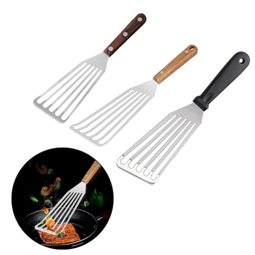 Durable Stainless Steel Fish Turner, Versatile Kitchen Frying Tool with Wooden Handle for Effortless Cooking - Image 5