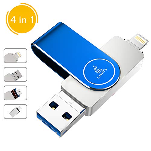 Looffy USB Flash Drive, Photo Stick for iPhone, 128GB External Storage Memory iOS