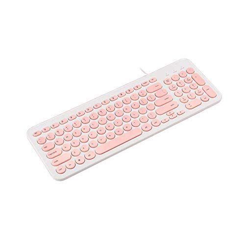 Wired Keyboard,Attoe Compact Wired USB Mini Keyboard Silent Ergonomic Cute Keyboard - Smooth