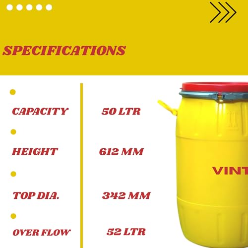 Image of Vintage Yellow Blue Drum 50 Litre Blue Water,Petro;,DEISLE,Liquid Storage CAN ZERRY CAN Oil Storage,PESTISIDE Storage - Food Grade, Strong & Reusable, Small Cap.