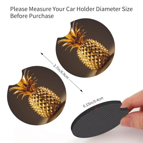 Portavasos para Auto 2 Unidades Diseño Piña Dorada miniatura 3